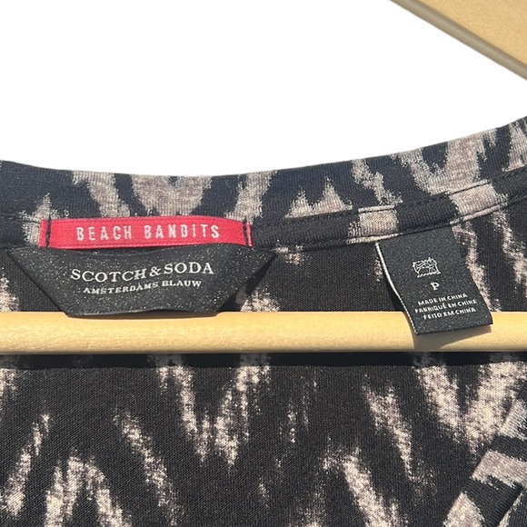 Scotch & Soda Beach Bandits Tan & Black Print Boxy Tee Size XS - Picture 10 of 13